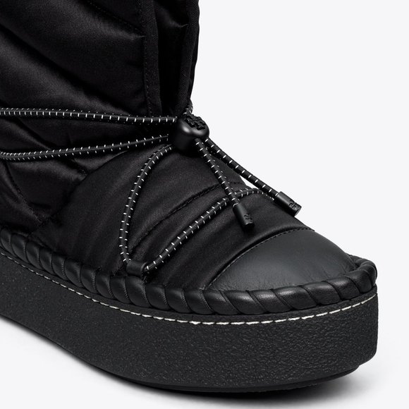 Tory Burch LEATHER TRIM SHEARLING LINING Sleeping Bag Boot BOOTIES - Picture 3 of 11